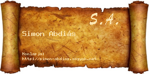 Simon Abdiás névjegykártya